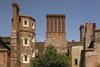 Eastbury Manor with its distinctive chimney stacks.