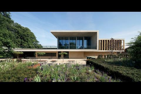 The café looks out on to the newly landscaped lawn of Baillie Scott’s Cory Lodge.